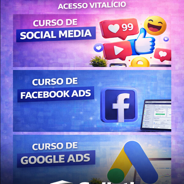 Capa do Combo de Social Media, Facebook Ads e Google Ads